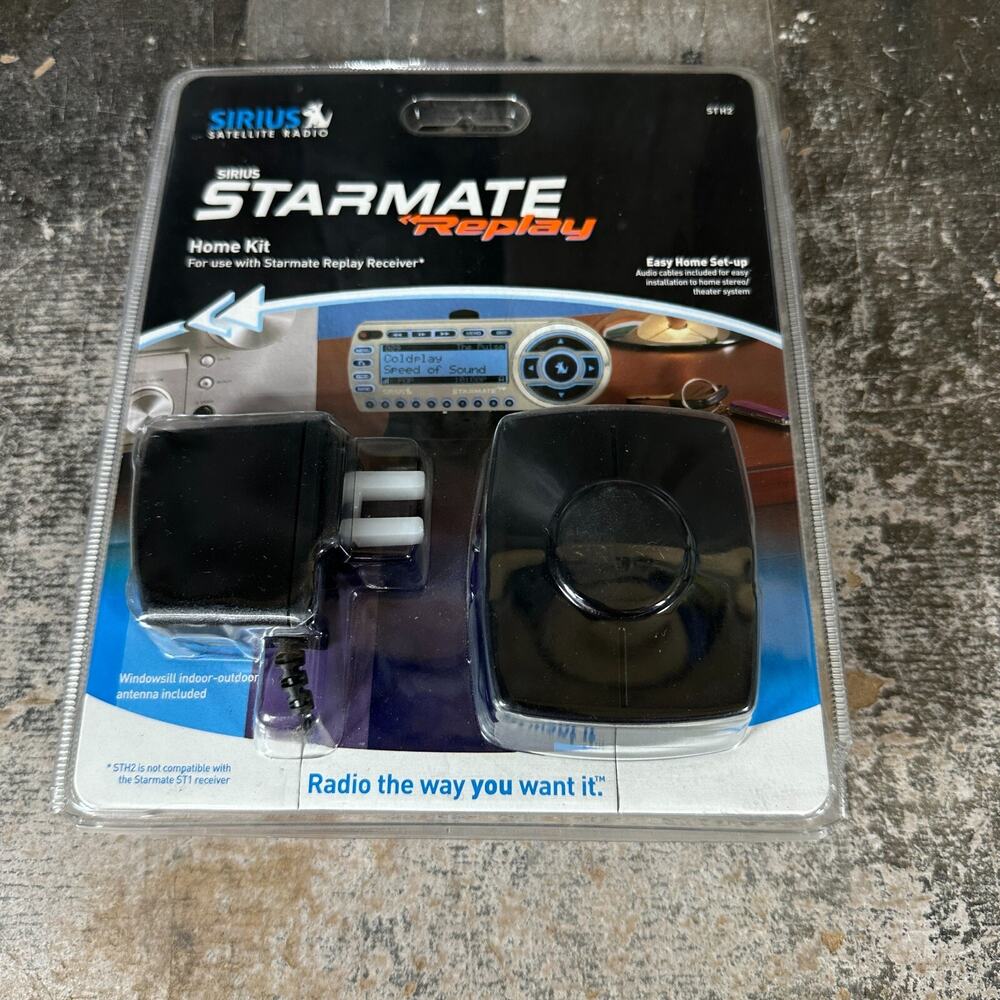 Sirius Satellite Starmate Replay Home‎ Kit New STH2 Hoem Antenna Cables AC Stand